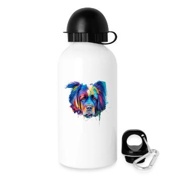 Mastiff Dog Porträt Lebendige Ölmalerei Kunst - Trinkflasche mit Deckel 500 ml - Weiß - Rechts