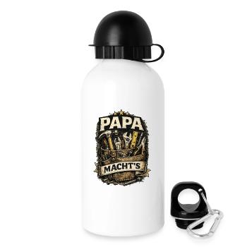 Le motif de l’outil de Papa Power dans le style vintage - Gourde avec bouchon 500 ml - blanc - Droite