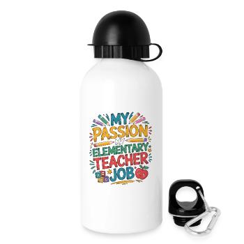Enseignant en primaire, ma passion, ma carrière d’enseignant - Gourde avec bouchon 500 ml - blanc - Droite