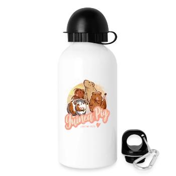 Portrait vintage de cochon d’Inde pour les amoureux des animaux - Gourde avec bouchon 500 ml - blanc - Droite