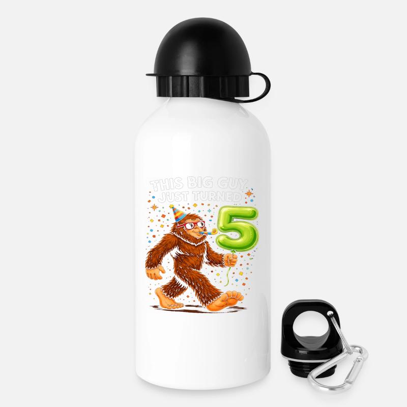 Affe feiert seinen 5. Geburtstag - Trinkflasche mit Deckel 500 ml - Weiß