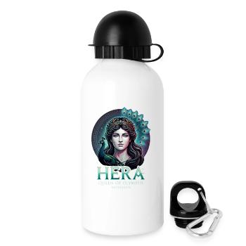 Hera bunter Pfau - Trinkflasche mit Deckel 500 ml - Weiß - Rechts
