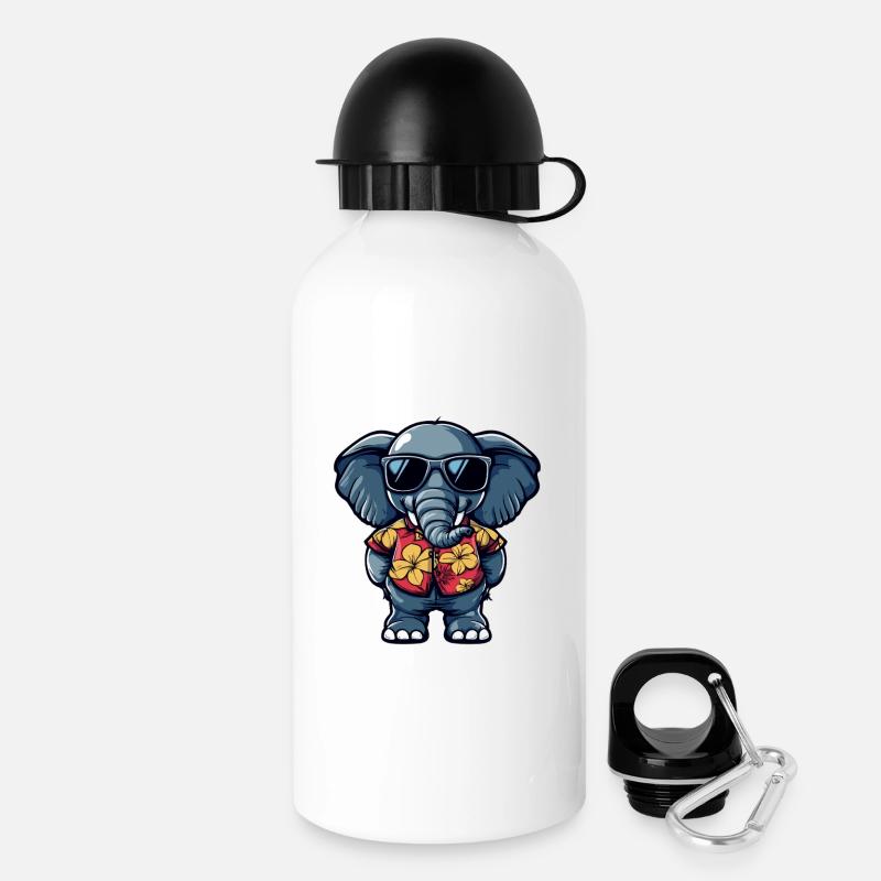 Holiday des Éléphants - Gourde avec bouchon 500 ml - blanc