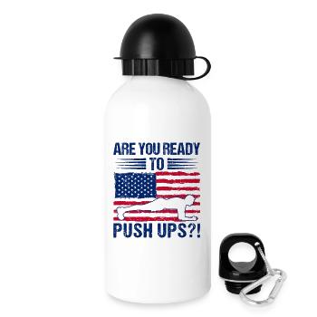 Fitness Fanatics Ready To Push Ups Calisthenics - Drinks Bottle with Lid 500 ml - white - Right