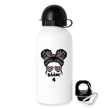  Vierter Geburtstag für ein Geburtstags Mädchen - Trinkflasche mit Deckel 500 ml - Weiß - Rechts