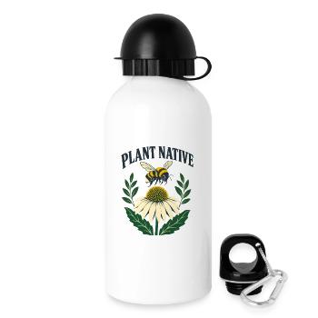 Plantez un jardin indigène des abeilles et des échinaces - Gourde avec bouchon 500 ml - blanc - Droite