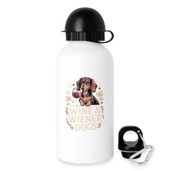 Wine & Viennese Dogs - Drinks Bottle with Lid 500 ml - white - Right