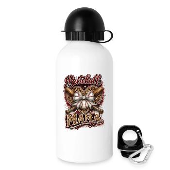 Baseball Mama Léopard | Cadeau Sport et Maman - Gourde avec bouchon 500 ml - blanc - Droite
