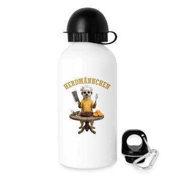 Ein lustiges Herdmännchen Koch Erdmännchen - Trinkflasche mit Deckel 500 ml - Weiß - Rechts