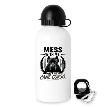 Amusez-moi Rencontrez mon chien protecteur Cane Corso - Gourde avec bouchon 500 ml - blanc - Droite