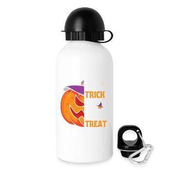 Halloween-Geschenk "Süßes oder Saures" - Trinkflasche mit Deckel 500 ml - Weiß - Rechts