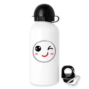 Clin d’œil sourire - Gourde avec bouchon 500 ml - blanc - Droite