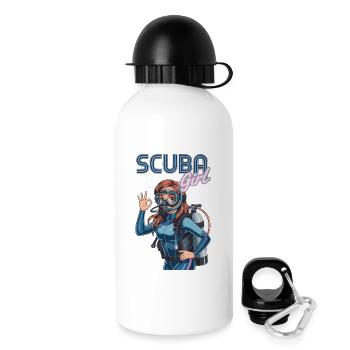 Scuba Girl Diver Design - Gourde avec bouchon 500 ml - blanc - Droite