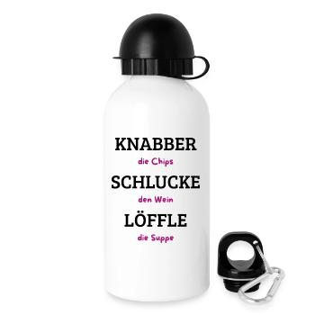 Chips Wein Suppe Typografie - Trinkflasche mit Deckel 500 ml - Weiß - Rechts