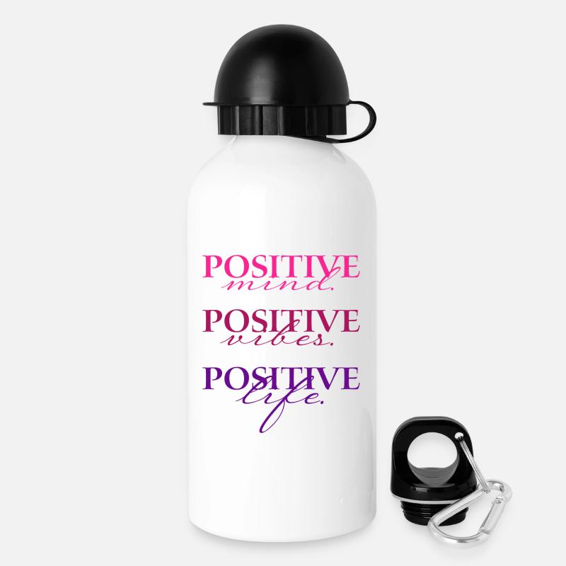 Positive Mind Vibs Life  - Gourde avec bouchon 500 ml - blanc