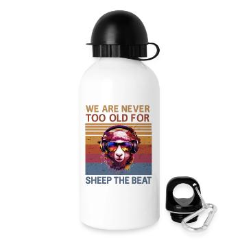 Sheep Beat Retro Vibes - Drinks Bottle with Lid 500 ml - white - Right