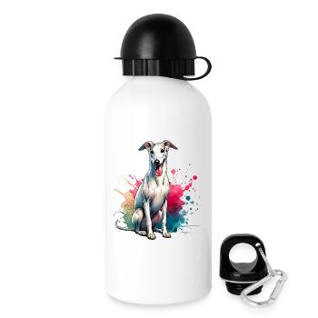 Windhund Geschenk - Trinkflasche mit Deckel 500 ml - Weiß - Rechts