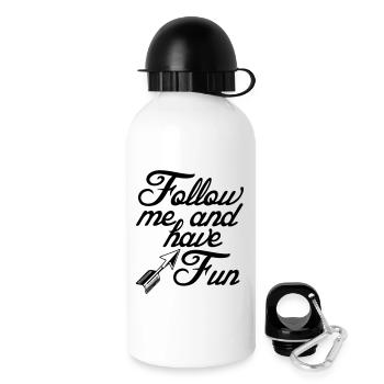Follow me for fun Sprüche, Party, Geschenk - Trinkflasche mit Deckel 500 ml - Weiß - Rechts