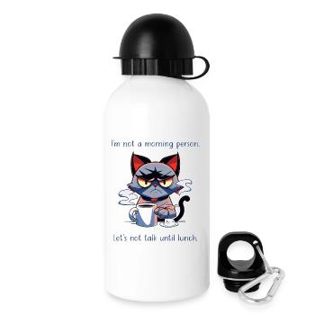 Not a Morning Person Coffee Cat Saying - Drinks Bottle with Lid 500 ml - white - Right