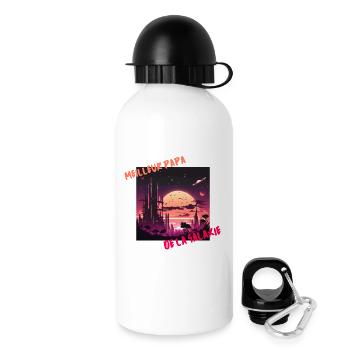 Meilleur Papa Galactique - Gourde avec bouchon 500 ml - blanc - Droite