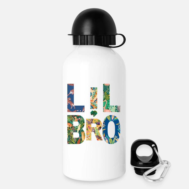 LIL BRO - Frère - Petit Frère - Look assorti - Gourde avec bouchon 500 ml - blanc