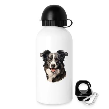 Border Collie - Drinks Bottle with Lid 500 ml - white - Right