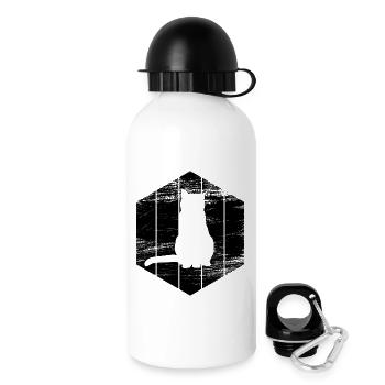 Cat Drawing - Drinks Bottle with Lid 500 ml - white - Right