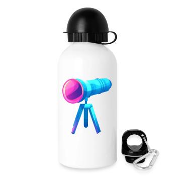 Conception de télescope plat et coloré - Gourde avec bouchon 500 ml - blanc - Droite