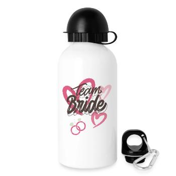 TeamBride Lustiges Bachelorette-Team-T-Shirt - Trinkflasche mit Deckel 500 ml - Weiß - Rechts