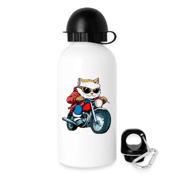 Chats Motards / Moto Chat - Gourde avec bouchon 500 ml - blanc - Droite