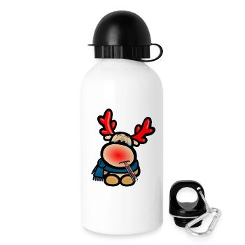 Reindeer Elmondo has the flu - Drinks Bottle with Lid 500 ml - white - Right