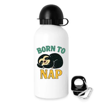 Born to Nap Faultier - Trinkflasche mit Deckel 500 ml - Weiß - Rechts