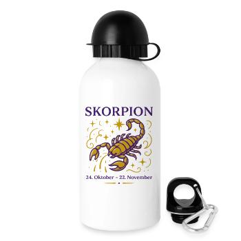 Sternzeichen Skorpion - Trinkflasche mit Deckel 500 ml - Weiß - Rechts