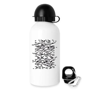 Glitch Stripe Abstrakte Nacht - Trinkflasche mit Deckel 500 ml - Weiß - Rechts