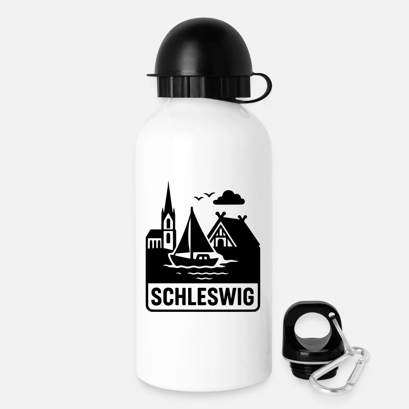 Schleswig Silhouette - Trinkflasche mit Deckel 500 ml - Weiß