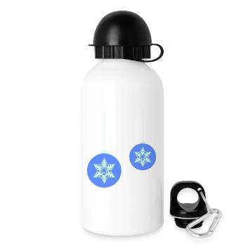 Boule de Noël flocons de neige bleu ornement - Gourde avec bouchon 500 ml - blanc - Droite