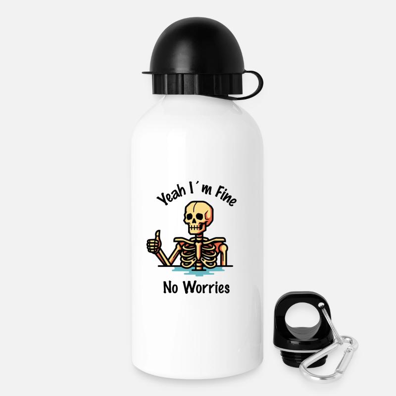 In fine no worries - Drinks Bottle with Lid 500 ml - white