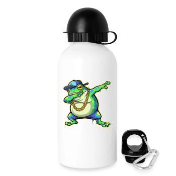 Green Street Frog with Gold Chain Dabbing - Drinks Bottle with Lid 500 ml - white - Right