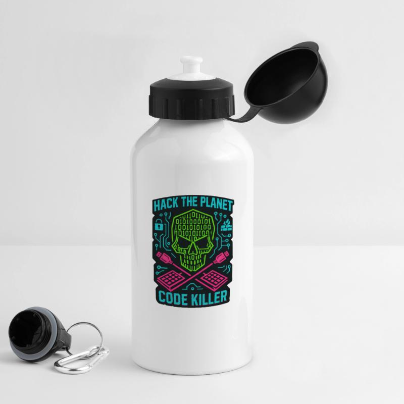 Hack the Planet Code Killer - Cyber Security Drinks Bottle with Lid 500 ml