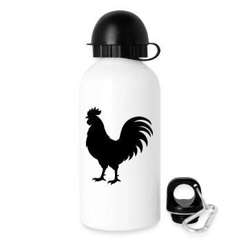 Silhouette du coq - Gourde avec bouchon 500 ml - blanc - Droite