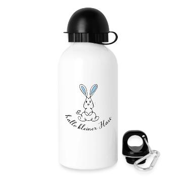 Blaue Baby Hase - Trinkflasche mit Deckel 500 ml - Weiß - Rechts