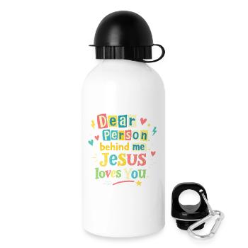 Jésus t’aime, message positif - Gourde avec bouchon 500 ml - blanc - Droite