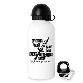 C'est pas moi qui explique mal, c'est les autres.. - Gourde avec bouchon 500 ml - blanc - Droite