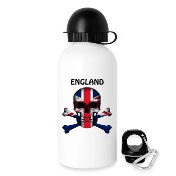 Skull Jolly Roger Pirate Flag England R6Z - Drinks Bottle with Lid 500 ml - white - Right