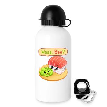 Sushi, Sushi-Fan, Wasabi - Trinkflasche mit Deckel 500 ml - Weiß - Rechts