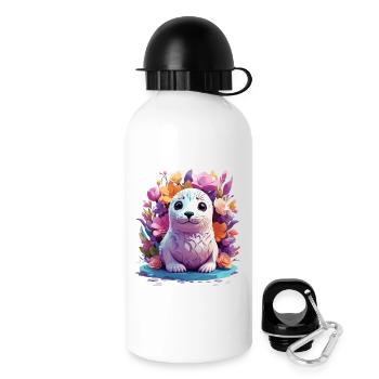 Cute Seal - Drinks Bottle with Lid 500 ml - white - Right