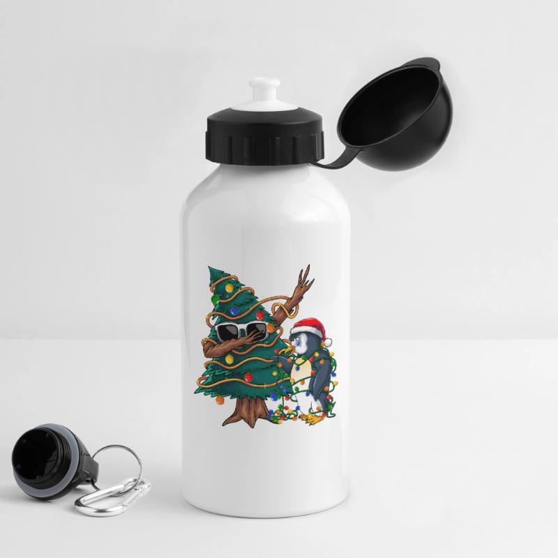 Dapping Tannenbaum -Dapping Weihnachtspullover Trinkflasche mit Deckel 500 ml