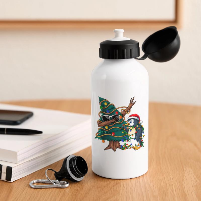 Dapping Tannenbaum -Dapping Weihnachtspullover Trinkflasche mit Deckel 500 ml