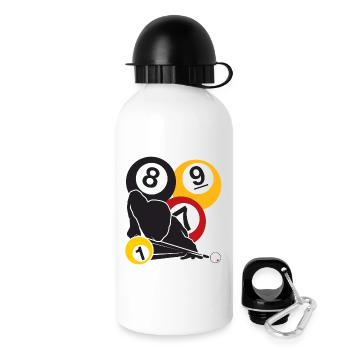 Billard-Fokus - Trinkflasche mit Deckel 500 ml - Weiß - Rechts