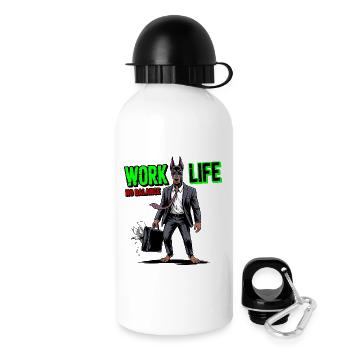 Vie professionnelle Pas d’équilibre Chien - Gourde avec bouchon 500 ml - blanc - Droite